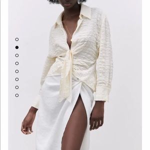 NWT Zara structured draped blouse